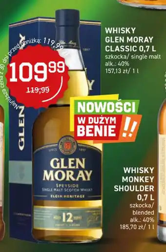 Duży Ben WHISKY GLEN MORAY CLASSIC 0,7 L oferta