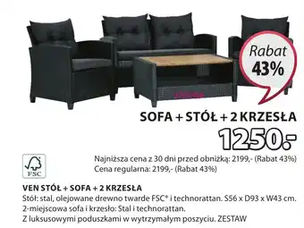 JYSK VEN STÓŁ + SOFA + 2 KRZESŁA oferta
