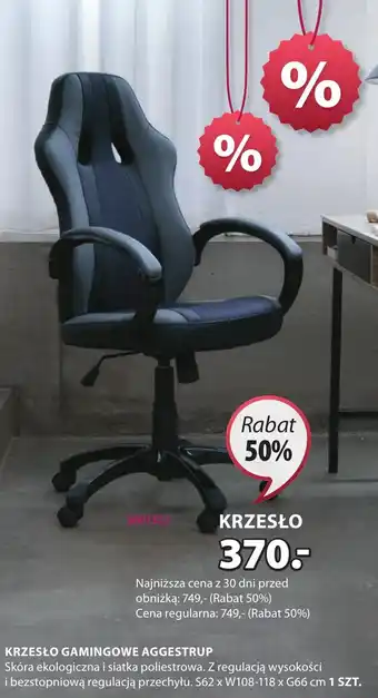 JYSK KRZESŁO GAMINGOWE AGGESTRUP oferta