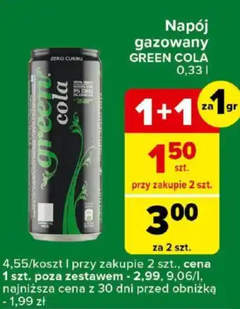 Carrefour Napój gazowany GREEN COLA 0,33l oferta