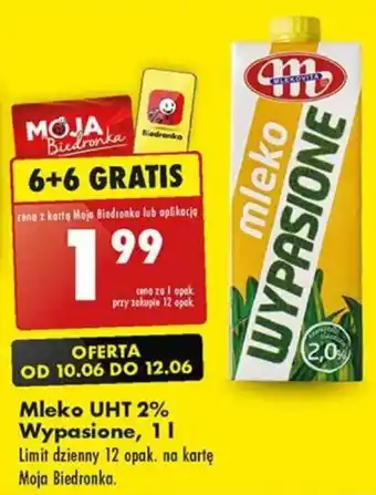 Biedronka Mleko UHT 2% Wypasione 1l oferta