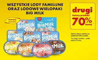 Biedronka WSZYSTKIE LODY FAMILIJNE ORAZ LODOWE WIELOPAKI BIG MILK oferta
