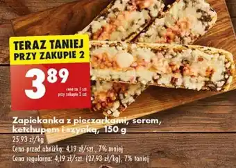 Biedronka Zapiekanka z pieczarkami serem ketchupem i szynką 150 g oferta