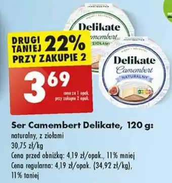 Biedronka Ser Camembert Delikate 120 g oferta