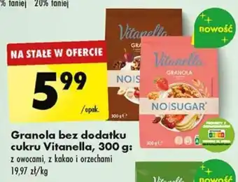 Biedronka Granola bez dodatku cukru Vitanella 300 g oferta