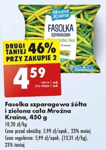 Biedronka Fasolka szparagowa żółta i zielona cała Mroźna Kraina 450 g oferta