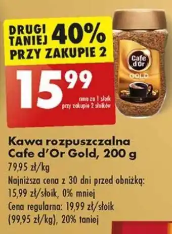 Biedronka Kawa rozpuszczalna Cafe d'Or Gold 200 g oferta