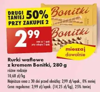 Biedronka Rurki waflowe z kremem Bonitki 280 g oferta