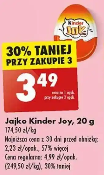 Biedronka Jajko Kinder Joy 20 g oferta