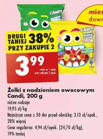 Biedronka Żelki z nadzieniem owocowym Candi 200 g oferta