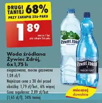Biedronka Woda źródlana Żywiec Zdrój 1,75l oferta