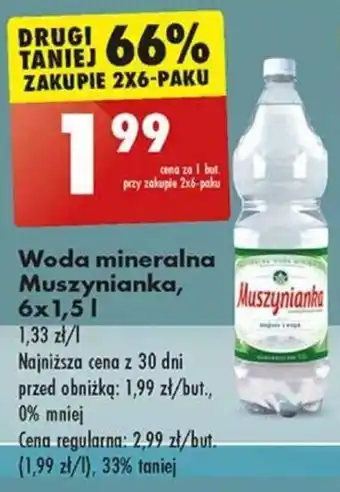Biedronka Woda mineralna Muszynianka 1,5l oferta