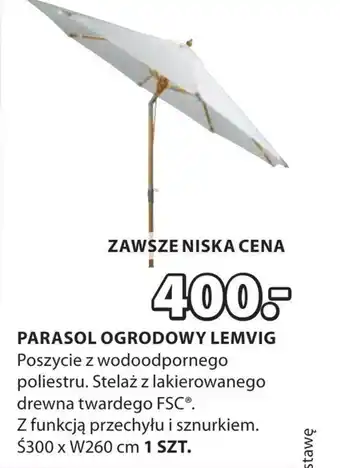 JYSK Parasol ogrodowy oferta