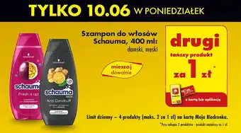 Biedronka Szampon do włosów z mleczkiem kwiatów passiflory Schauma Fresh It Up oferta