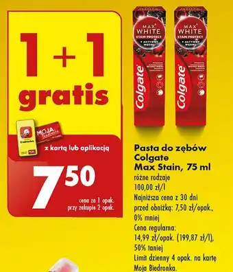 Biedronka Pasta do zębów charcoal Colgate Max White oferta