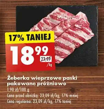 Biedronka Żeberka wieprzowe paski oferta