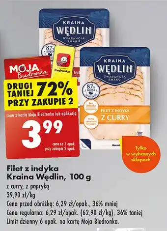 Biedronka Filet z indyka curry Kraina Wędlin oferta