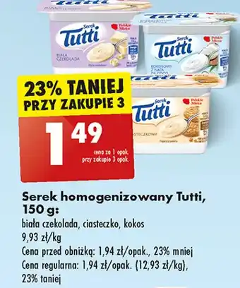 Biedronka Serek kokos Tutti oferta