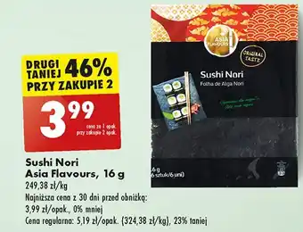Biedronka Prażone liście alg morskich sushi nori Asia Flavours oferta