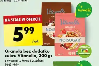 Biedronka Granola z kakao i orzechami bez cukru Vitanella oferta