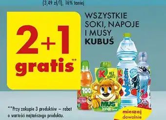 Biedronka Woda truskawkowa Kubuś Waterrr oferta