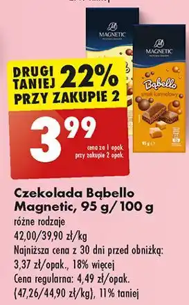 Biedronka Czekolada bąbelkowa mleczna-biała Magnetic Bąbello oferta