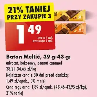 Biedronka Baton peanut caramel Meltie oferta