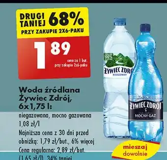 Biedronka Woda mocny gaz Żywiec Zdrój oferta