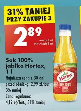 Biedronka Sok jabłkowy 100% Hortex oferta
