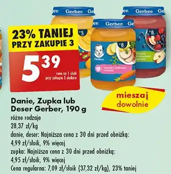 Biedronka Deserek jabłuszka z truskawkami i leśnymi jagodami Gerber oferta