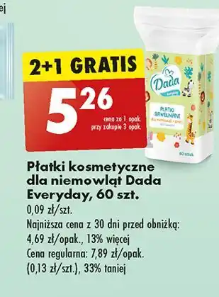Biedronka Płatki kosmetyczne dla niemowląt Dada oferta