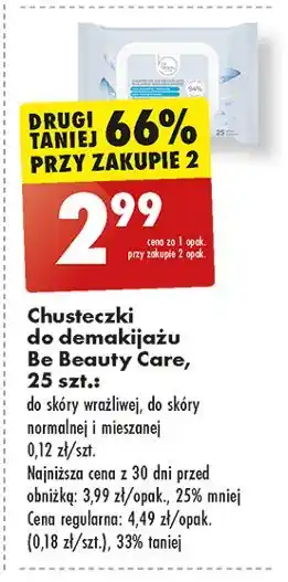 Biedronka Chusteczki do demakijażu sensitive Be Beauty Care oferta