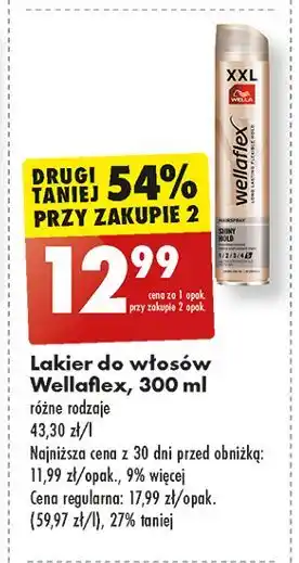 Biedronka Lakier do włosów shiny hold Wellaflex oferta
