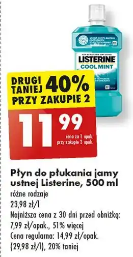 Biedronka Płyn do płukania ust Listerine Cool Mint oferta