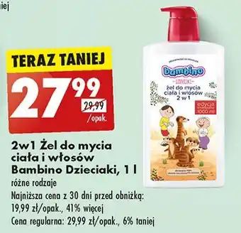 Biedronka Żel do mycia ciała i włosów 2w1 bolek lolek surykatki Bambino Dzieciaki oferta