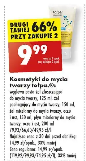 Biedronka Żel micelarny do mycia twarzy z olejem lnu Tołpa Green Oils oferta