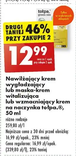 Biedronka Krem do twarzy nawilżająco-wygładzający Tołpa Green Oils oferta