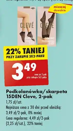 Biedronka Podkolanówki 15 den Cleve oferta
