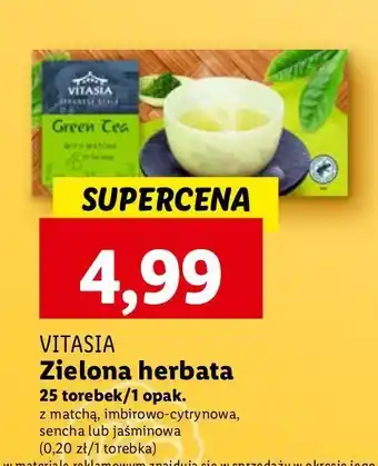 Lidl Herbata zielona Vitasia Japan oferta
