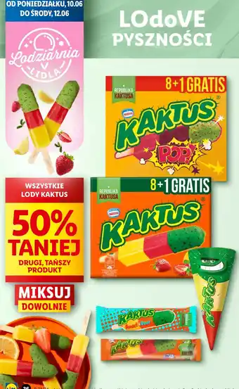 Lody cytrynowo-truskawkowe Nestle Kaktus