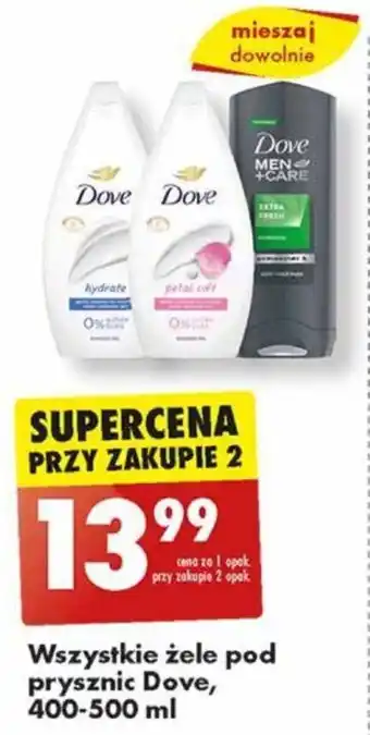 Biedronka Wszystkie żele pod prysznic Dove 400-500 ml oferta