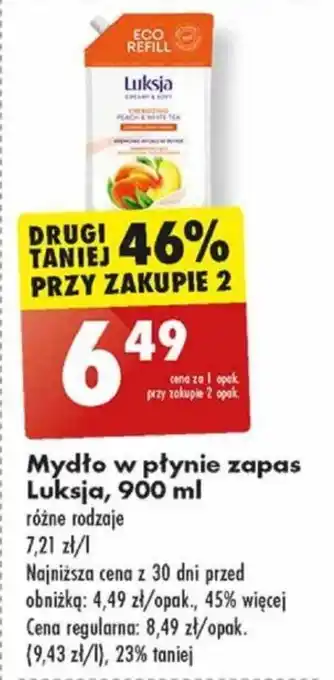 Biedronka Mydło w płynie zapas Luksja 900 ml oferta