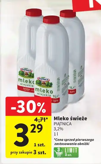 Intermarche Mleko świeże 1 l oferta