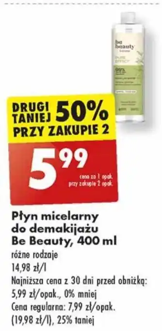 Biedronka Płyn micelarny do demakijażu Be Beauty 400 ml oferta