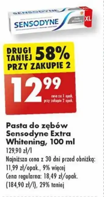 Biedronka Pasta do zębów Sensodyne Extra Whitening 100 ml oferta