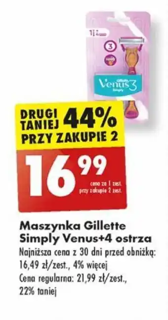 Biedronka Maszynka Gillette Simply Venus +4 ostrza oferta