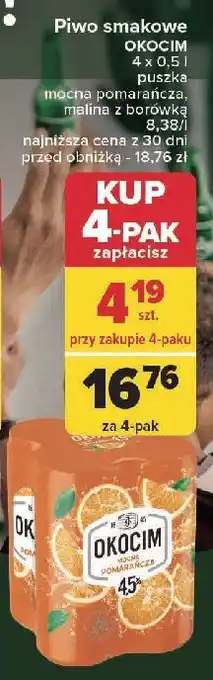 Carrefour Piwo Okocim Mocna Pomarańcza oferta