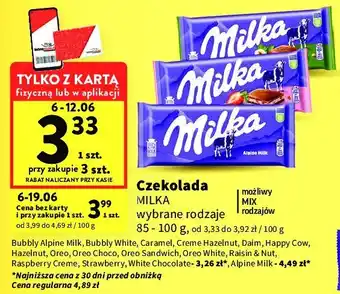 Intermarche Czekolada creme hazelnut Milka oferta