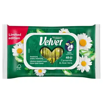 Topaz Velvet Camomile & Aloe Vera Nawilżany papier toaletowy 48 sztuk oferta