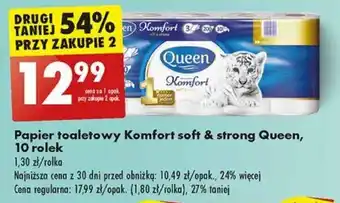 Biedronka Papier toaletowy Komfort soft & strong Queen 10 rolek oferta